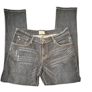Fossil Jeans Slim‎ Boyfriend Distressed Stretch Denim Blue Size 28 Mid Rise Dark